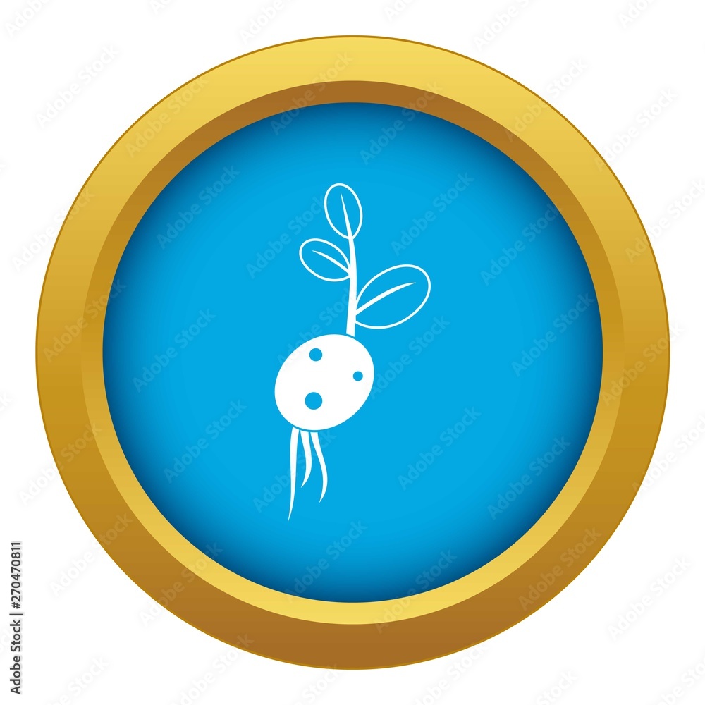 Potato sprout from the root icon blue vector isolated on white background for any design Potato sprout from the root icon blue vector isolated on white background for any design