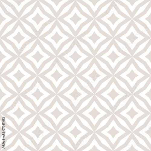 Subtle diamonds seamless pattern. Vector white and beige background texture