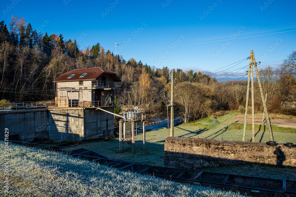 Fototapeta premium old wooden plank building structure in countryside