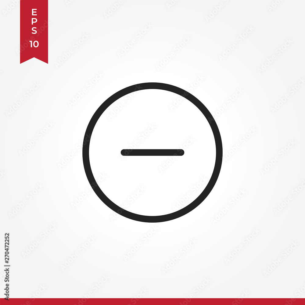 Minus vector icon in modern style for web site and mobile app Minus vector icon in modern style for web site and mobile app