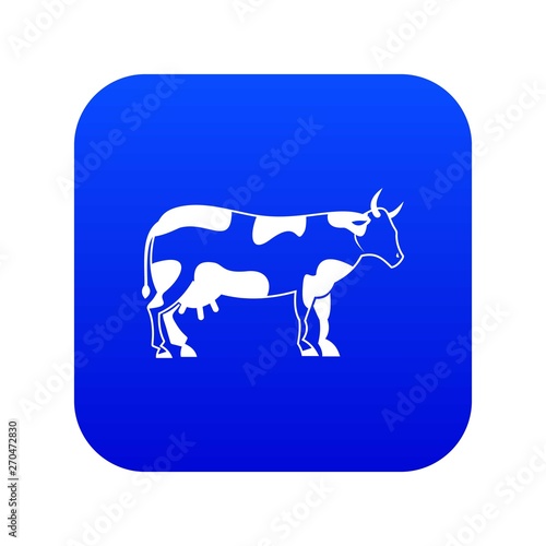 Cow icon digital blue for any design isolated on white vector illustration