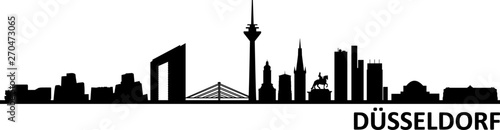 Obraz na płótnie Düsseldorf City Skyline Silhouette w salonie