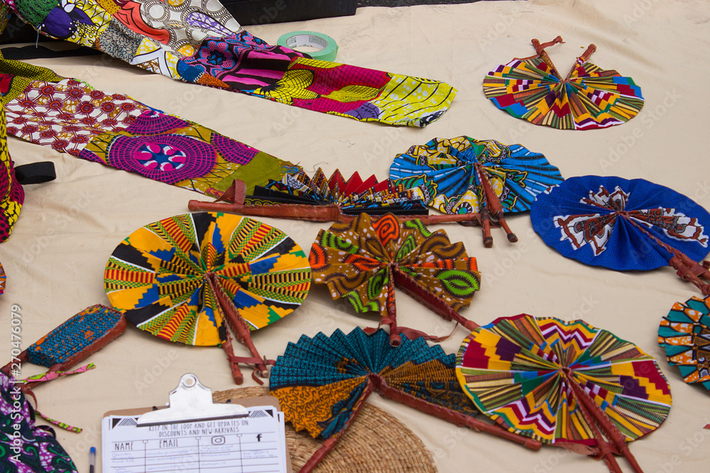 African Print Fans and Garments