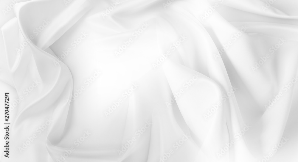 Fototapeta premium White silk fabric lines background. Copy space