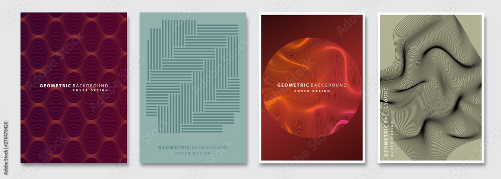 Cover templates set, vector geometric abstract background. Flyer, presentation, brochure, banner, poster design.