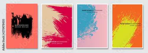 Book cover templates set, vector paint stain abstract background photo