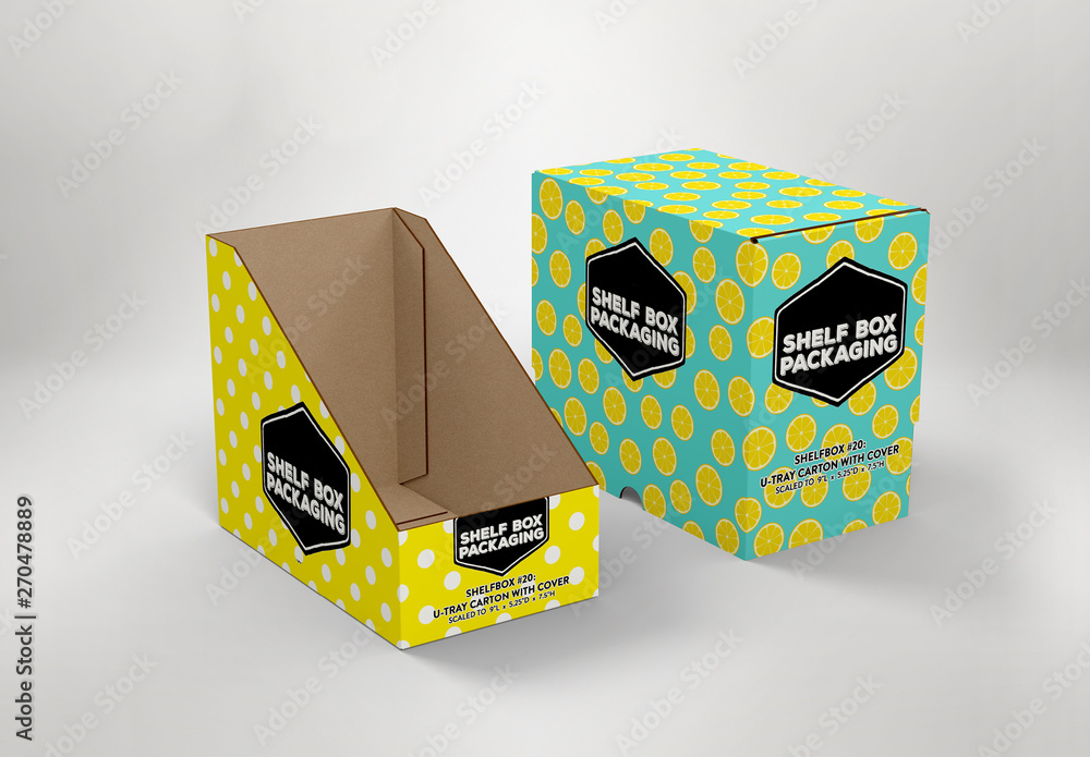 Rectangular Box Shelf 2 Tall Rectangular Shelf Boxes Mockup Stock Template | Adobe Stock