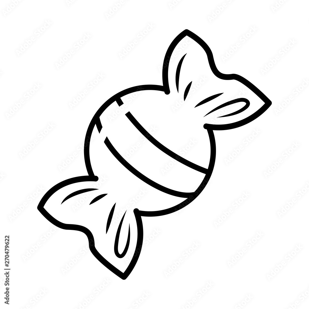 candy icon cartoon black and white
