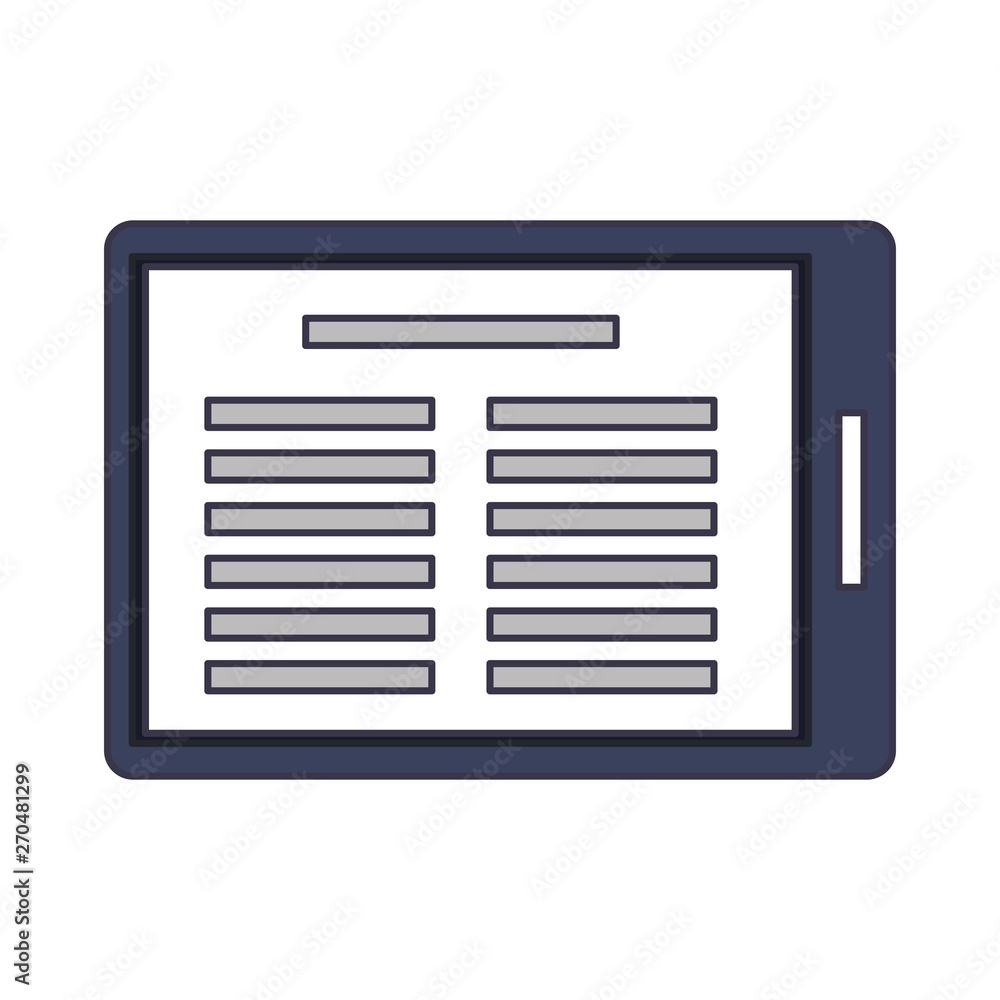 Tablet with information symbol isolated