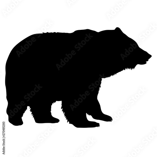 Silhouette brown bear on a white background