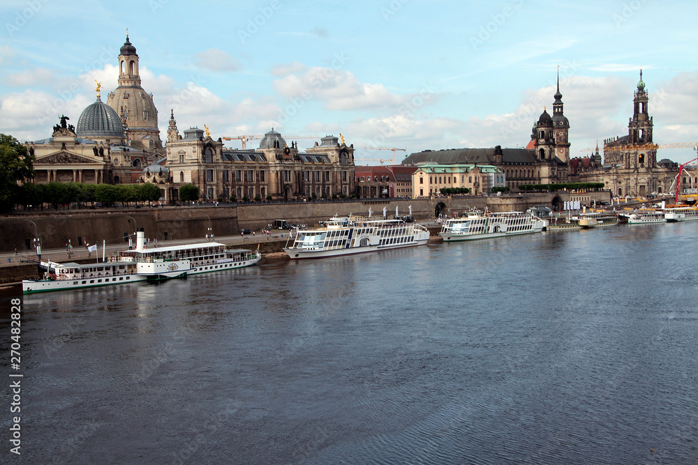 River Elbe, Ships, Paddle steamer, White fleet, Dresden, Saxony, Germany, Europe