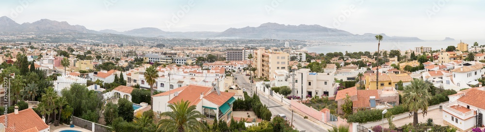 Panorama Albir on the Mediterranean coast of Spain Alfaz del  Pi