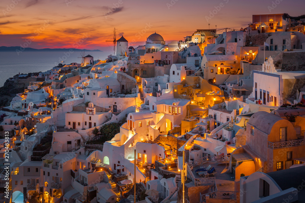 Obraz premium Oia at sunset, Santorini Island, Greece