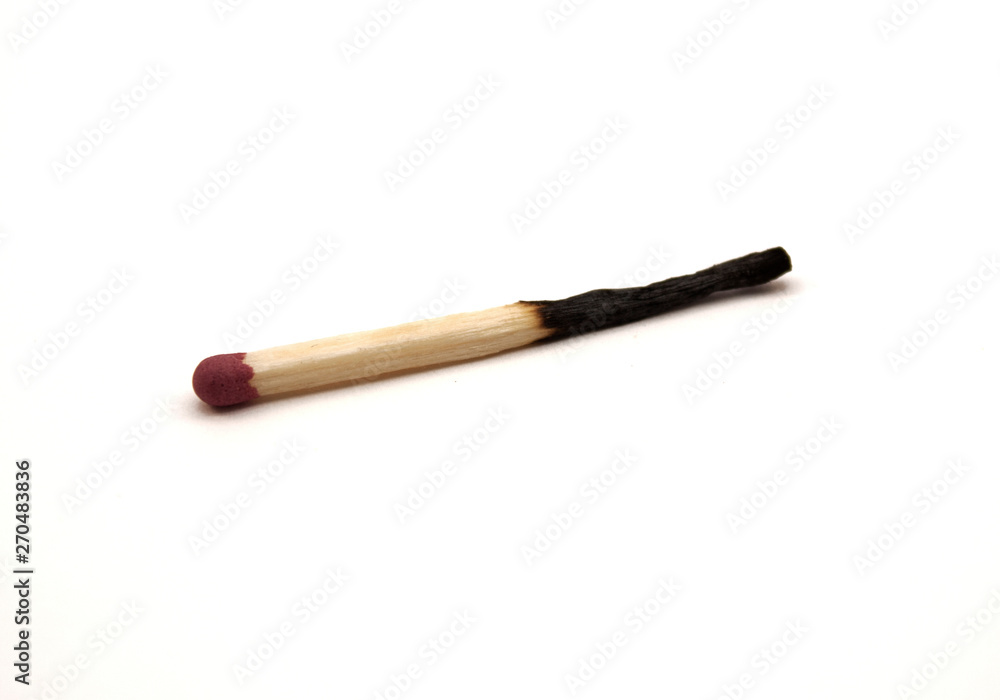 match burnt on the other side on a white background match burnt on the other side on a white background