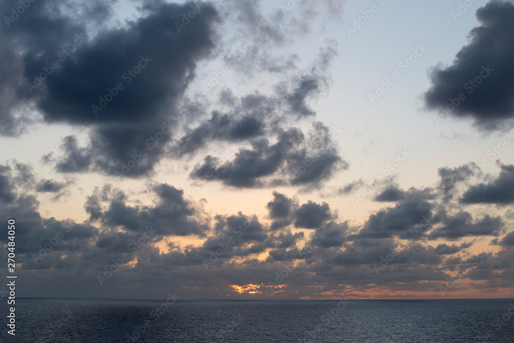 Sunset over the Caribbean sea