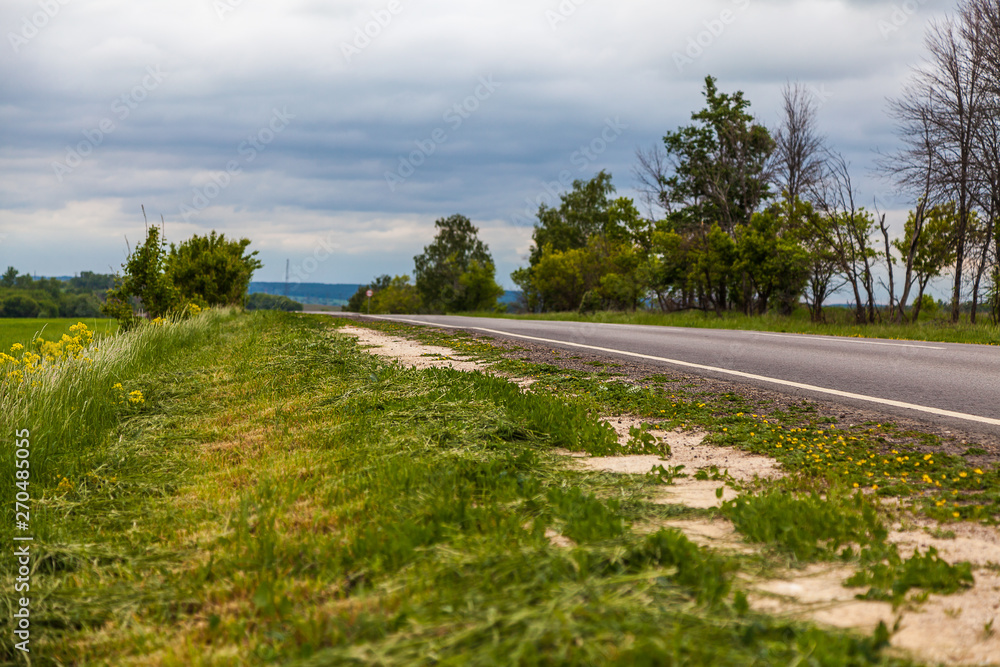 Country asphalt road leaving into the distance Country asphalt road leaving into the distance