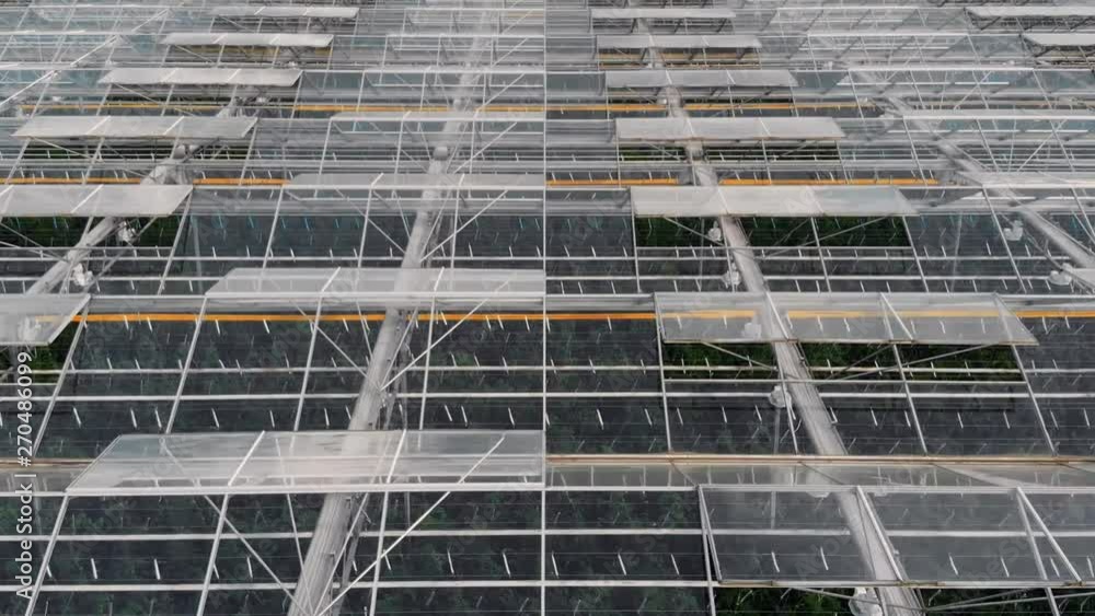 Aerial shot of Greenhouse Farm, Medium shot of farm in Poland. Aerial shot of Greenhouse Farm, Medium shot of farm in Poland.