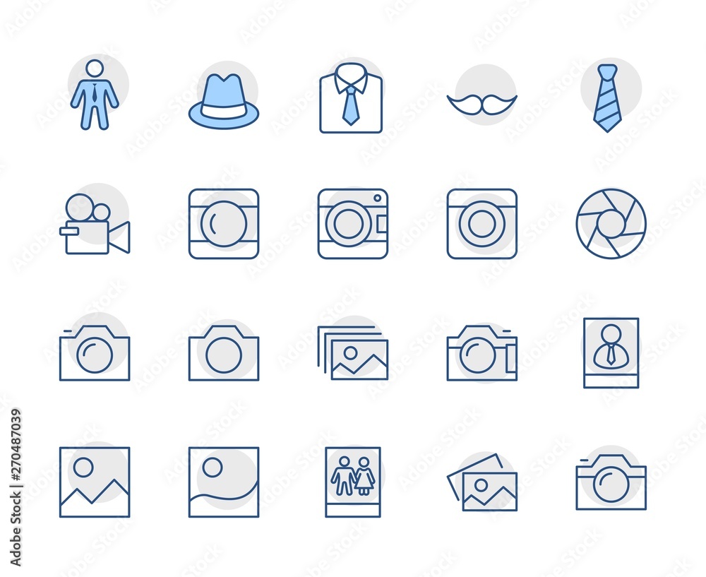 Set of Cameras and photo, vector line icons. Contains symbols of portraits and family photos and much more. Editable Stroke. 32x32 pixels Set of Cameras and photo, vector line icons. Contains symbols of portraits and family photos and much more. Editable Stroke. 32x32 pixels