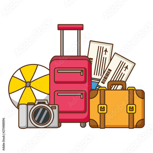 vacations bag suitcase air tickets