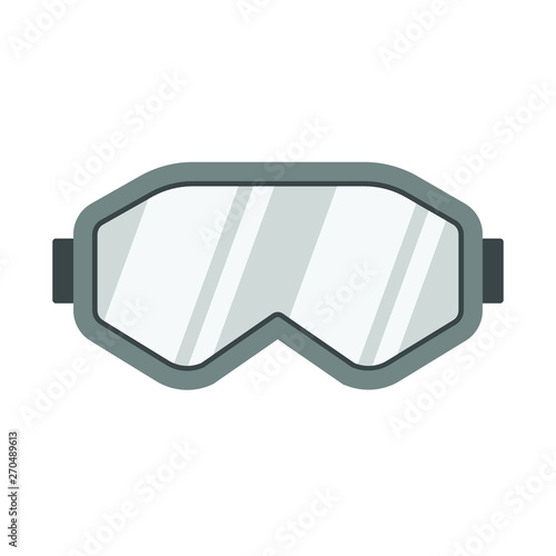Vector flat cartoon icon logo of snowboard ski mask glasses isolated on white background