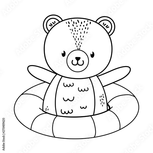 cute animal enjoying summer time cartoon