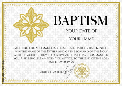 Stampa su Tela Postcard Christian baptism