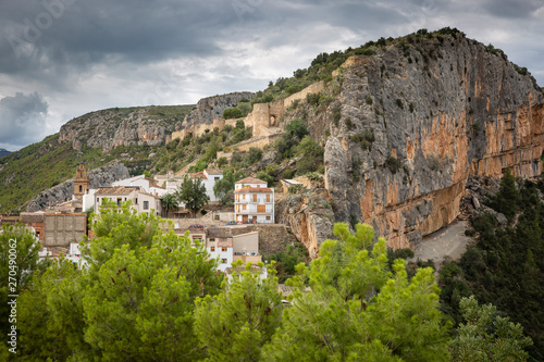 a view of Chulilla town, province of Valencia, Valencian Community, Spain 