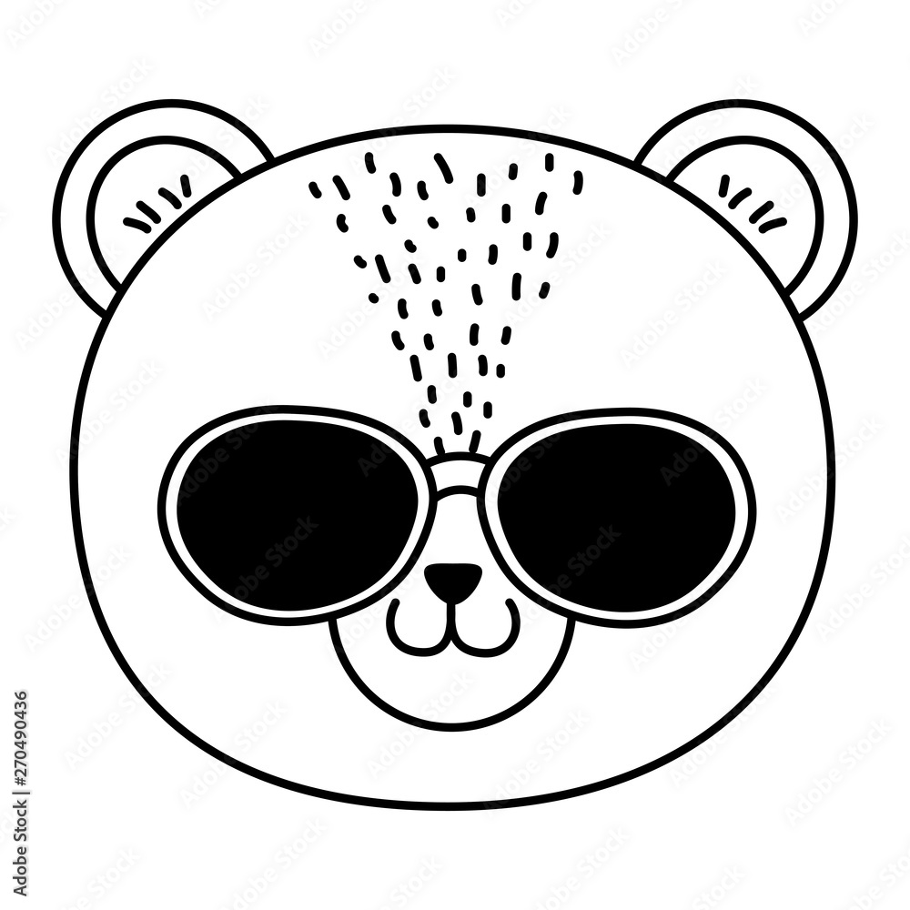 cute animal face cartoon vector illustration