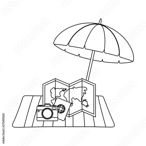 summer vacation relax cartoon vector illustration
