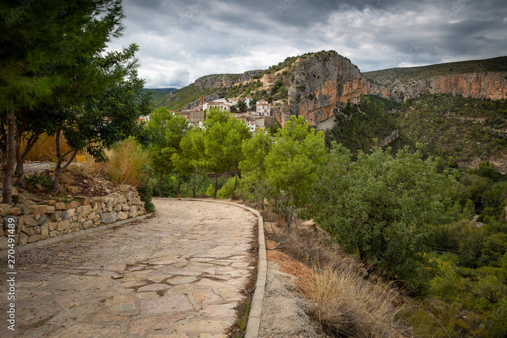 a view of Chulilla town, province of Valencia, Valencian Community, Spain