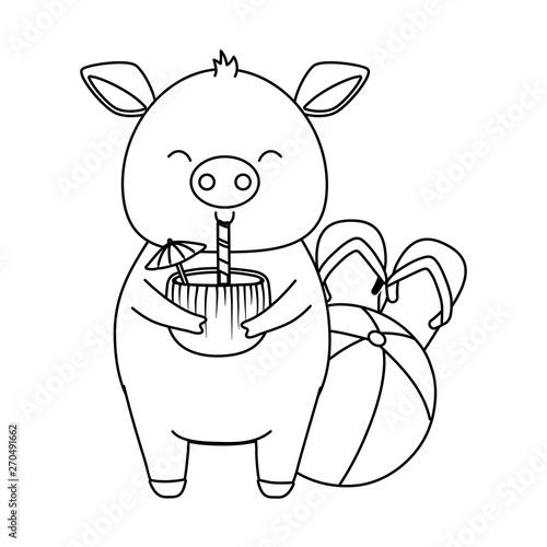 summer vacation relax cartoon vector illustration