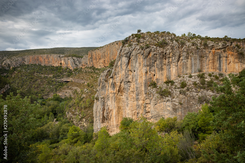 Canyon next to Chulilla town, province of Valencia, Valencian Community, Spain