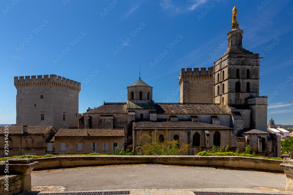 Avignon. Provence. The famous papal palace on a sunny day.