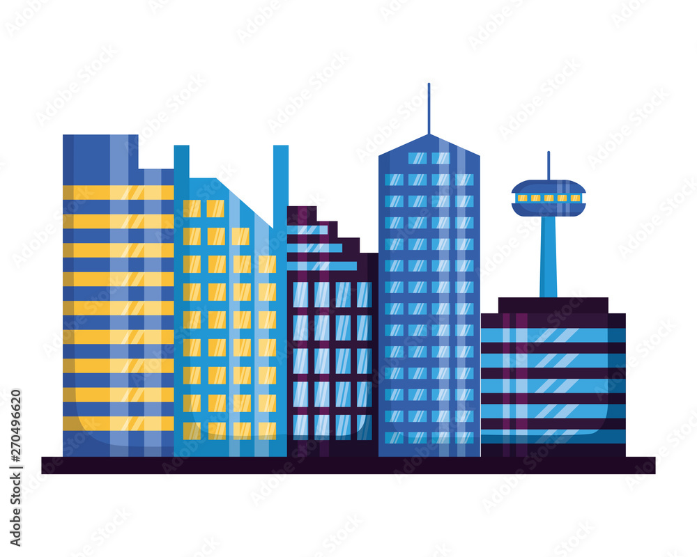 Obraz premium skyscrapers city urban buildings exterior