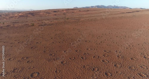 High Aerial view of the famous fairy circles of the NamibRand Nature Reserve