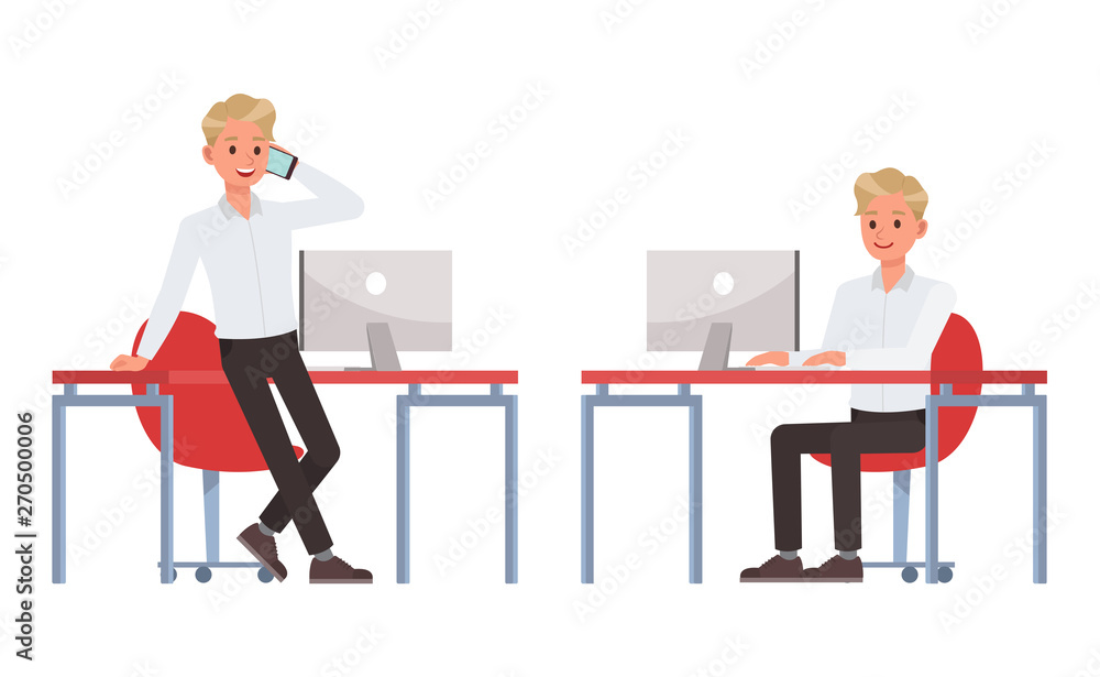 Obraz premium Man wear white shirt character vector design. no3