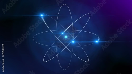 animation of atom 3d model