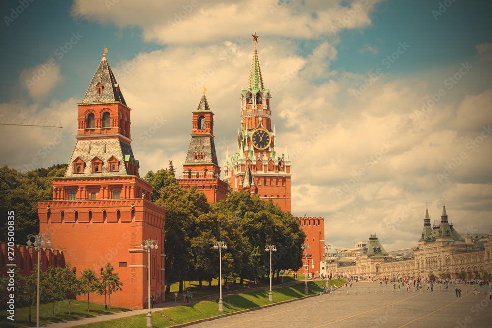 Red Square, GUM and Kremlin towers, Moscow, Russia