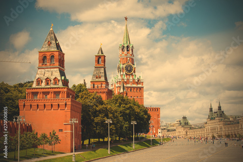 Red Square, GUM and Kremlin towers, Moscow, Russia