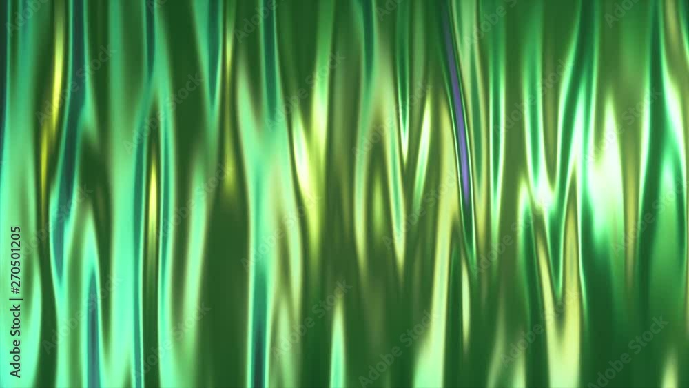 Abstract holographic oil surface background, foil wavy surface, wave and ripples, ultraviolet modern light, neon blue pink spectrum colors, 3d render graphic design, Seamless loop 4k animation