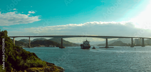 Quadro em tela panorama vista da terceira ponte em vila velha espirito santo brasil