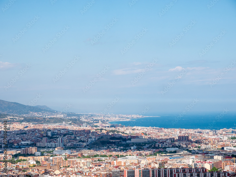 Cityscape view of Barcelona city, Spain.