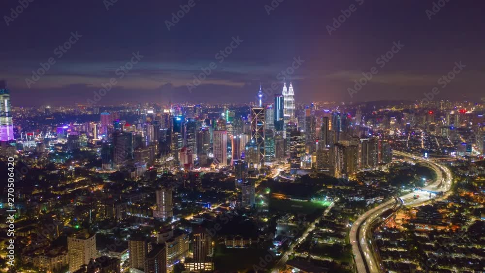 sunset time kuala lumpur cityscape downtown traffic road aerial panorama 4k timelapse malaysia sunset time kuala lumpur cityscape downtown traffic road aerial panorama 4k timelapse malaysia
