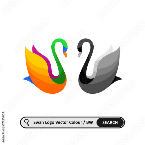 Swan Logo Template, Colorful, can use for landing page, template, ui, web, mobile app, poster, banner, flyer, stickers, Business Name, EPS 10
