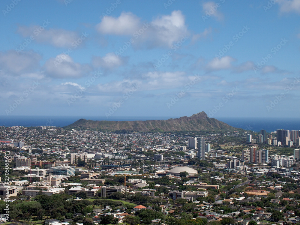 Aerial view of Diamondhead, Kapiolani Park, Waikiki, Ala Wai Canal and Kapahulu town Aerial view of Diamondhead, Kapiolani Park, Waikiki, Ala Wai Canal and Kapahulu town