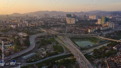 Wallpaper Mural sunset time kuala lumpur cityscape aerial panorama 4k timelapse malaysia Torontodigital.ca