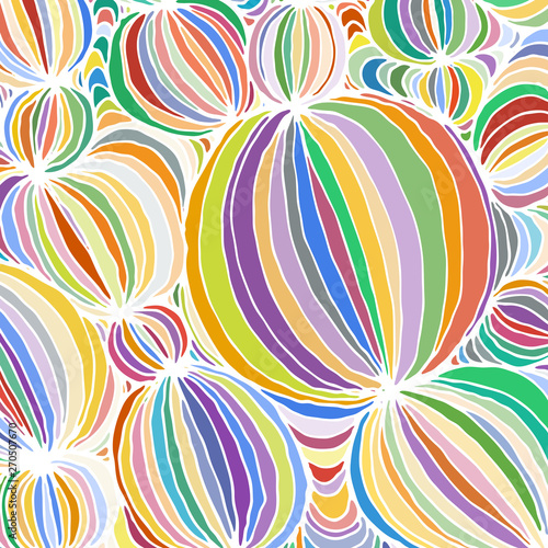 Vector doodle outline abstract ornamental ball stripe background