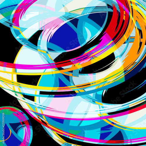 Abstract geometric colored background in the style of graffiti. Qualitative illustration for your design.