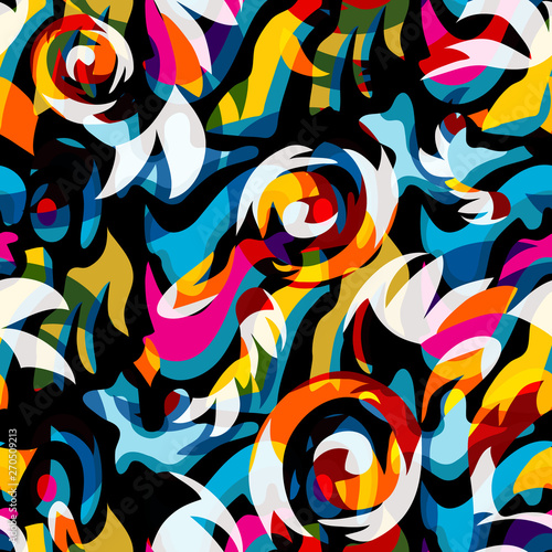 Abstract geometric colored background in the style of graffiti. Qualitative illustration for your design.