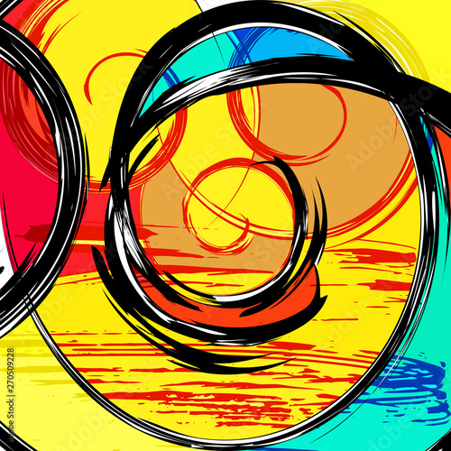 Abstract geometric colored background in the style of graffiti. Qualitative illustration for your design.